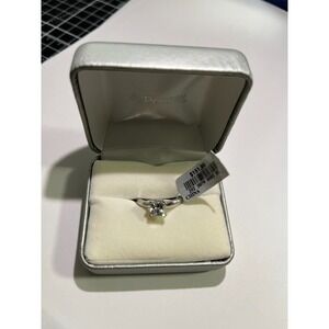 NWT Sparkle JCPenney Solitaire Wedding Engagement 925 silve Princess CZ Size 6.5